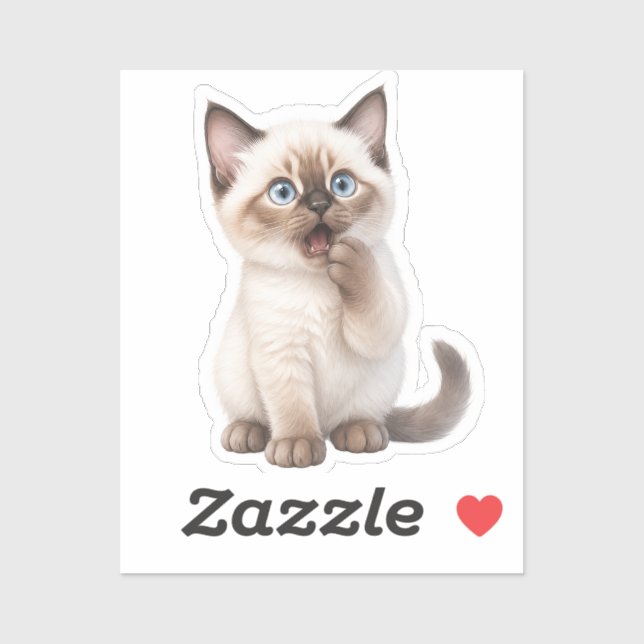 Sticker Pegatina Gatito Kawaii Adorable (Feuille)