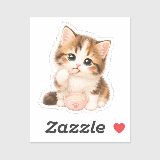 Sticker Pegatina Gatito Kawaii Adorable (Feuille)