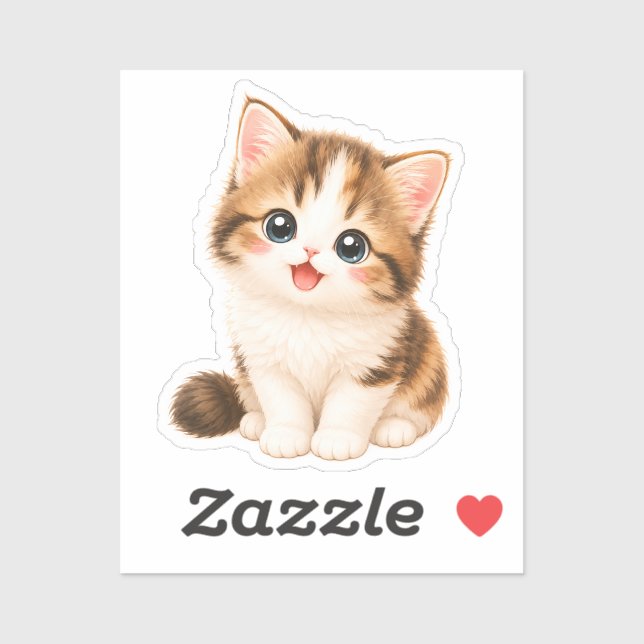 Sticker Pegatina Gatito Kawaii Adorable (Feuille)