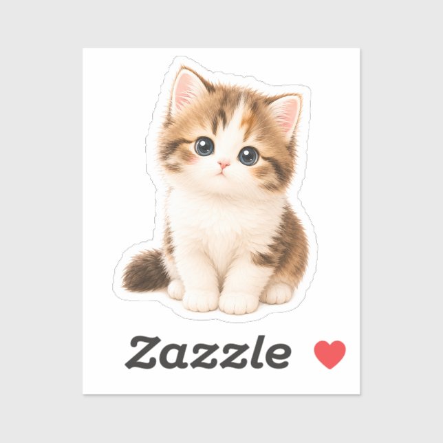 Sticker Pegatina Gatito Kawaii Adorable (Feuille)