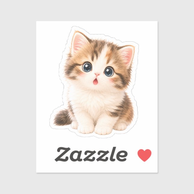 Sticker Pegatina Gatito Kawaii Adorable (Feuille)
