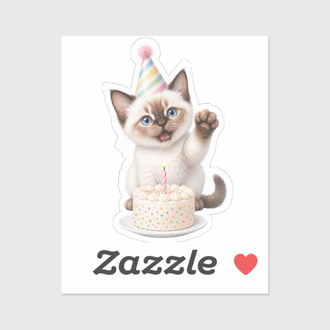 Sticker Pegatina Gatito Kawaii Adorable (Feuille)