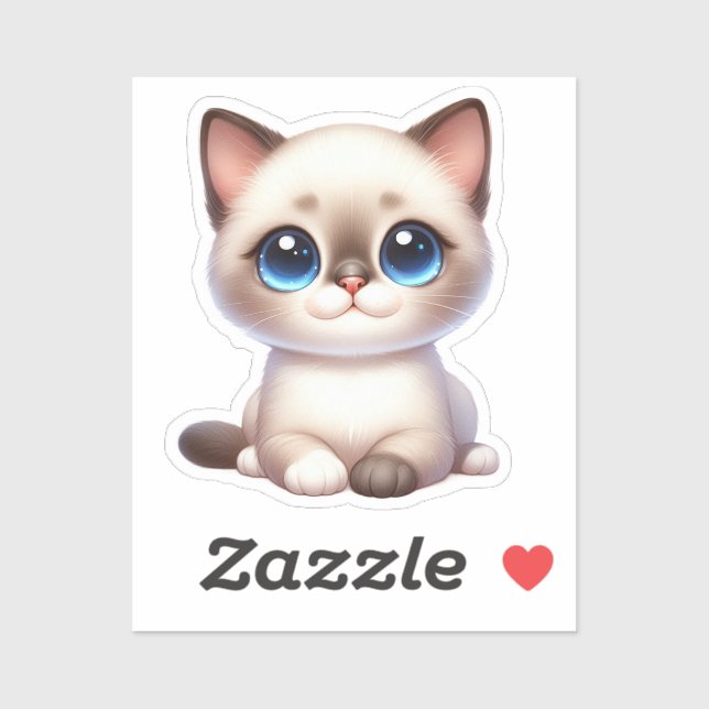 Sticker Pegatina Gatito Kawaii Adorable (Feuille)