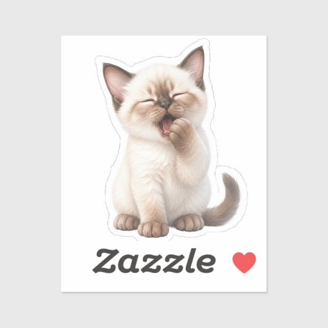 Sticker Pegatina Gatito Kawaii Adorable (Feuille)