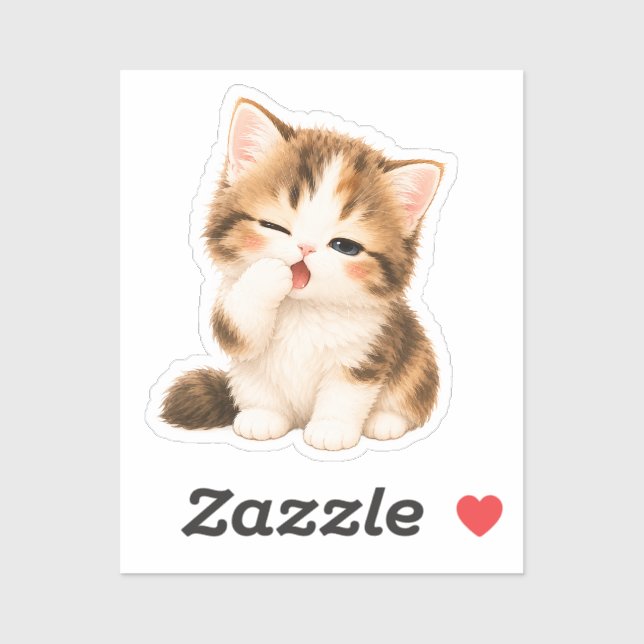 Sticker Pegatina Gatito Kawaii Adorable (Feuille)