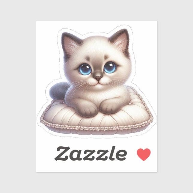 Sticker Pegatina Gatito Kawaii Adorable (Feuille)