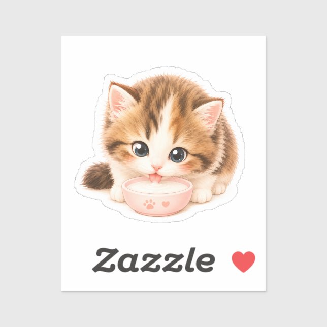 Sticker Pegatina Gatito Kawaii Adorable (Feuille)