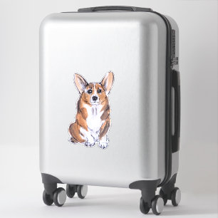 Sticker Peinture à l'aquarelle de Corgi