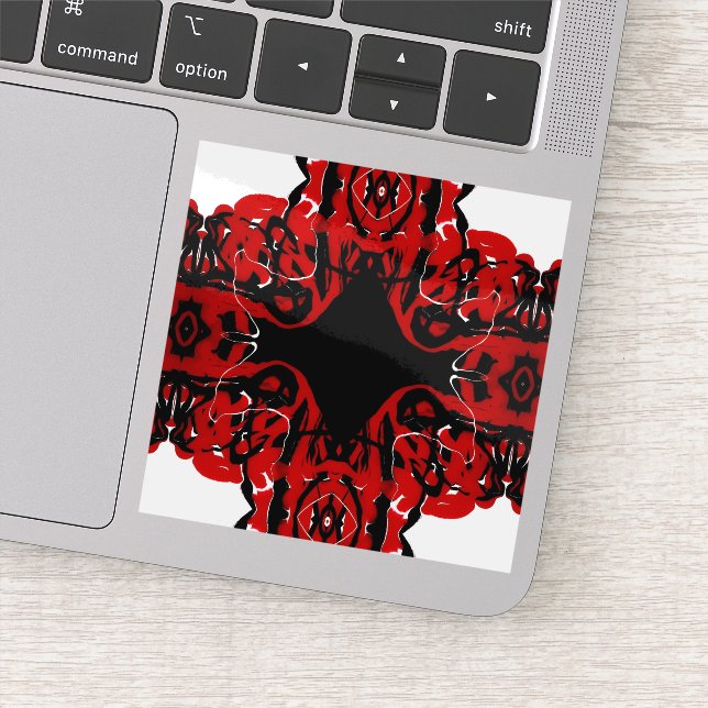 Sticker Peinture Acrylique Abstraite Rouge Éternelle Art F (Détail)