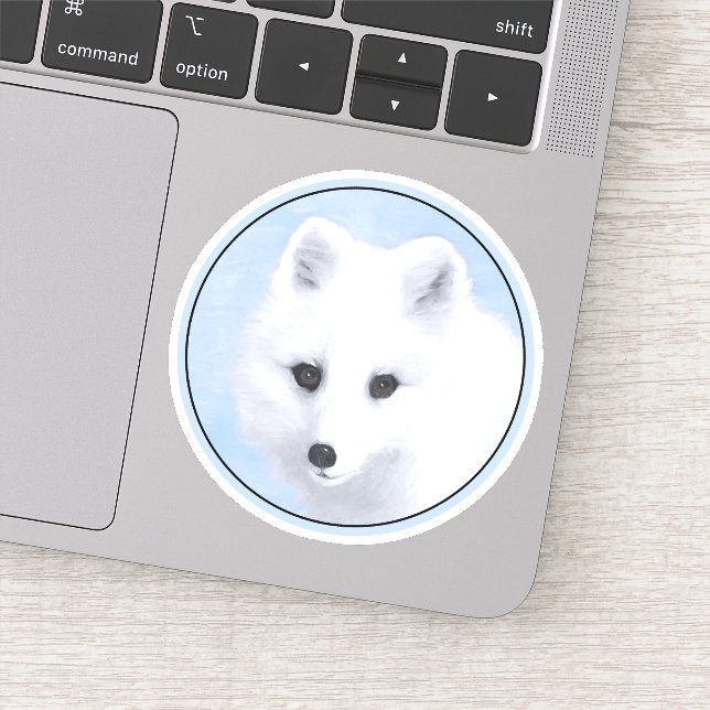 Sticker Peinture Arctic Fox - Art original de la faune (Détail)