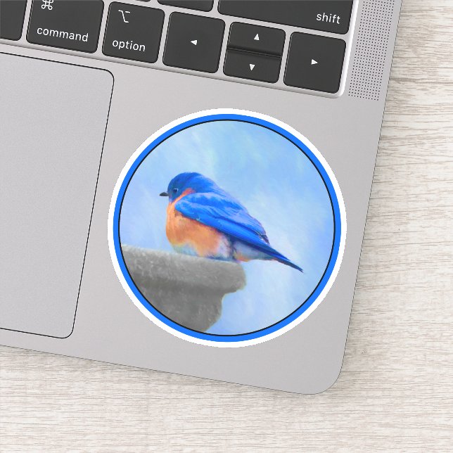 Sticker Peinture Bluebird - Art Original d'Oiseau (Détail)