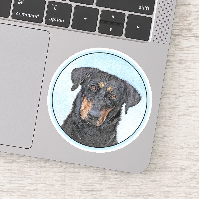 Sticker Peinture de Beauceron - Cute Original Chien Art (Détail)