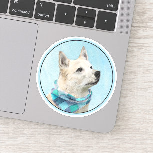 Sticker Peinture de Buhund Norvégien - Art Original de Chi