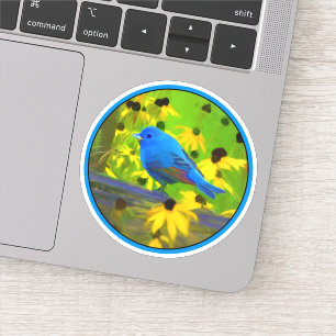 Sticker Peinture de Bunting Indigo - Art d'origine des ois