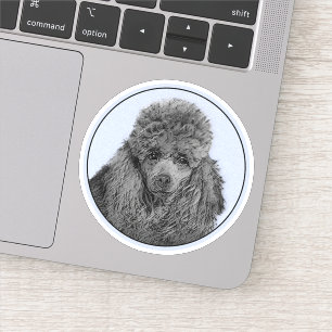 Sticker Peinture de caniche Miniature Jouet noir Art origi