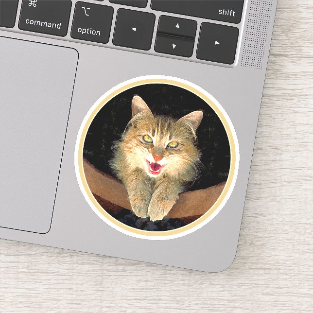 Sticker Peinture de chat Mad - Cute Original Cat Art (Détail)