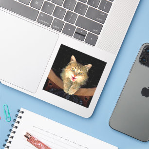 Sticker Peinture de chat Mad - Cute Original Cat Art