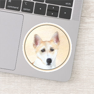 Sticker Peinture de chien de Canaan - jolie art original d