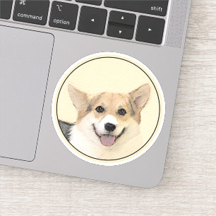 Sticker Peinture de Corgi Gallois de Pembroke - Art Canin 