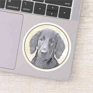 Sticker Peinture de Retriever à Poil Plat - Art Canin Orig