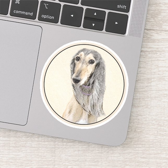 Sticker Peinture de Saluki (Faune) - Cute Original Chien A (Détail)
