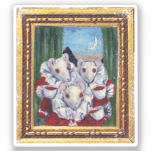 Sticker Peinture de souris à partir de thé de sang et de c