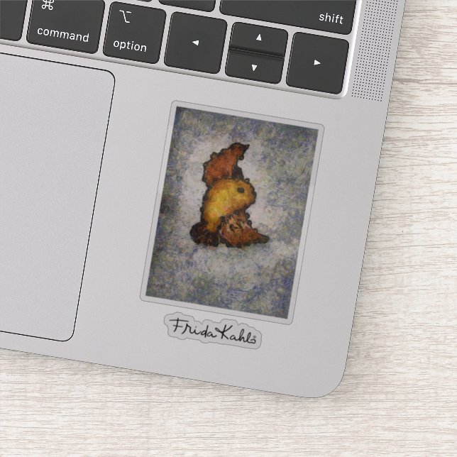 Sticker Peinture d'oiseaux à la Frida Kahlo Monet (Détail)