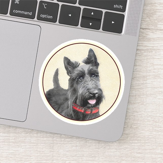 Sticker Peinture écossaise Terrier - Cute Original Chien A (Détail)