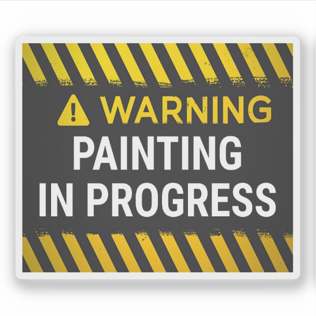 Sticker Peinture en cours - Avertissement (Devant)