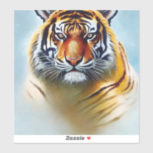 Sticker Peinture faciale de tigre - Artwork de faune frapp