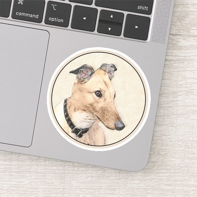 Sticker Peinture Greyhound - Cute Original Chien Art (Détail)