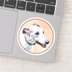 Sticker Peinture Greyhound - Joli Art Original de Chien