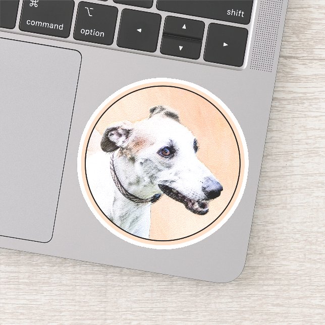 Sticker Peinture Greyhound - Joli Art Original de Chien (Détail)