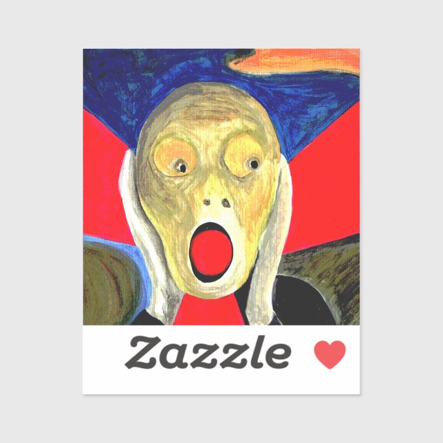 Sticker Peinture inspirée par le cri (Feuille)