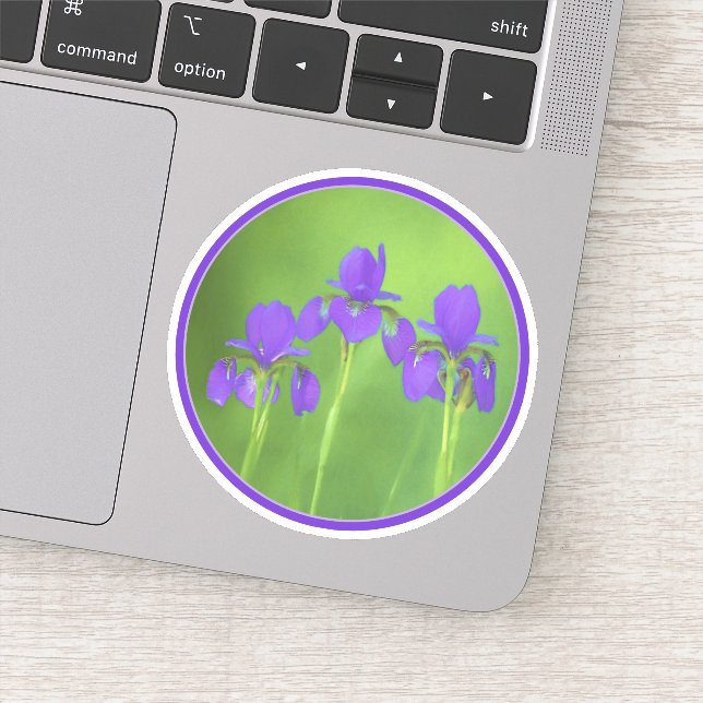 Sticker Peinture Iris Violet - Art Fleur Originale (Détail)