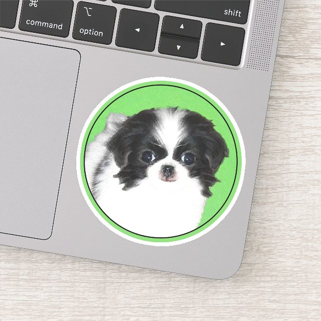 Sticker Peinture japonaise de chiot - Chien Art (Détail)