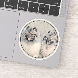 Sticker Peinture Keeshond Brothers - Art Chien original