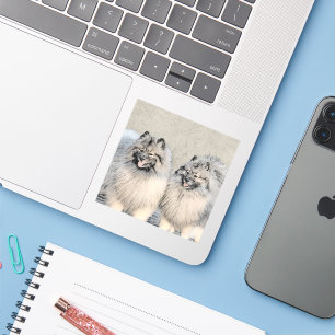 Sticker Peinture Keeshond Brothers - Art Chien original