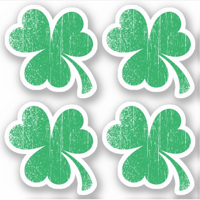 Sticker Peinture peinturée shamrock St Patrick's day (Devant)