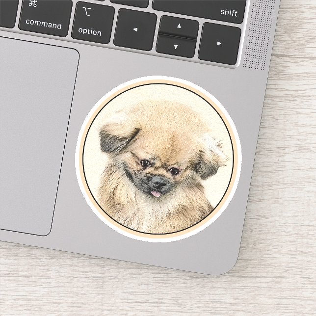 Sticker Peinture Pekingese - Cute Original Chien Art (Détail)