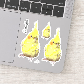 Sticker Peinture réaliste Jaune Cockatiel Customisée