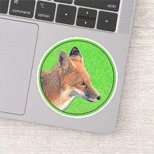 Sticker Peinture Red Fox - Art original de la faune