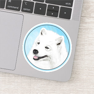 Sticker Peinture Samoyed - Cute Original Chien Art