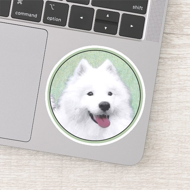 Sticker Peinture Samoyed - Cute Original Chien Art (Détail)