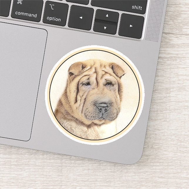 Sticker Peinture Shar Pei - Cute Original Chien Art (Détail)