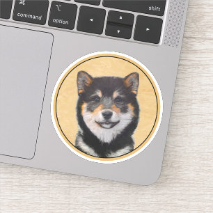Sticker Peinture Shiba Inu (Noir et Tan) - Art Chien