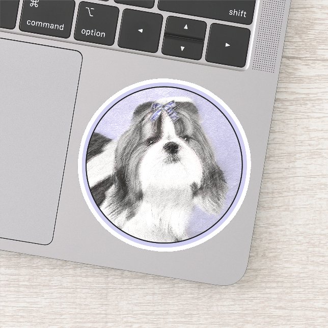 Sticker Peinture Shih Tzu - Cute Original Chien Art (Détail)
