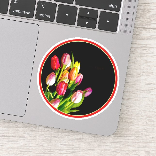 Sticker Peinture Tulip - Art Fleur original (Détail)