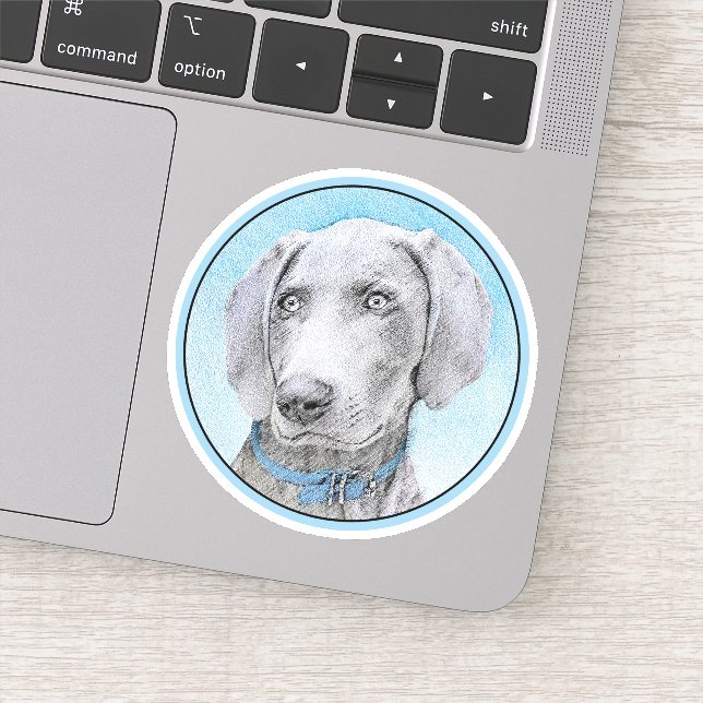Sticker Peinture Weimaraner - Joli art original chien (Détail)