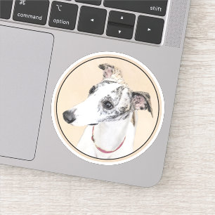 Sticker Peinture Whippet - Jolie art original chien